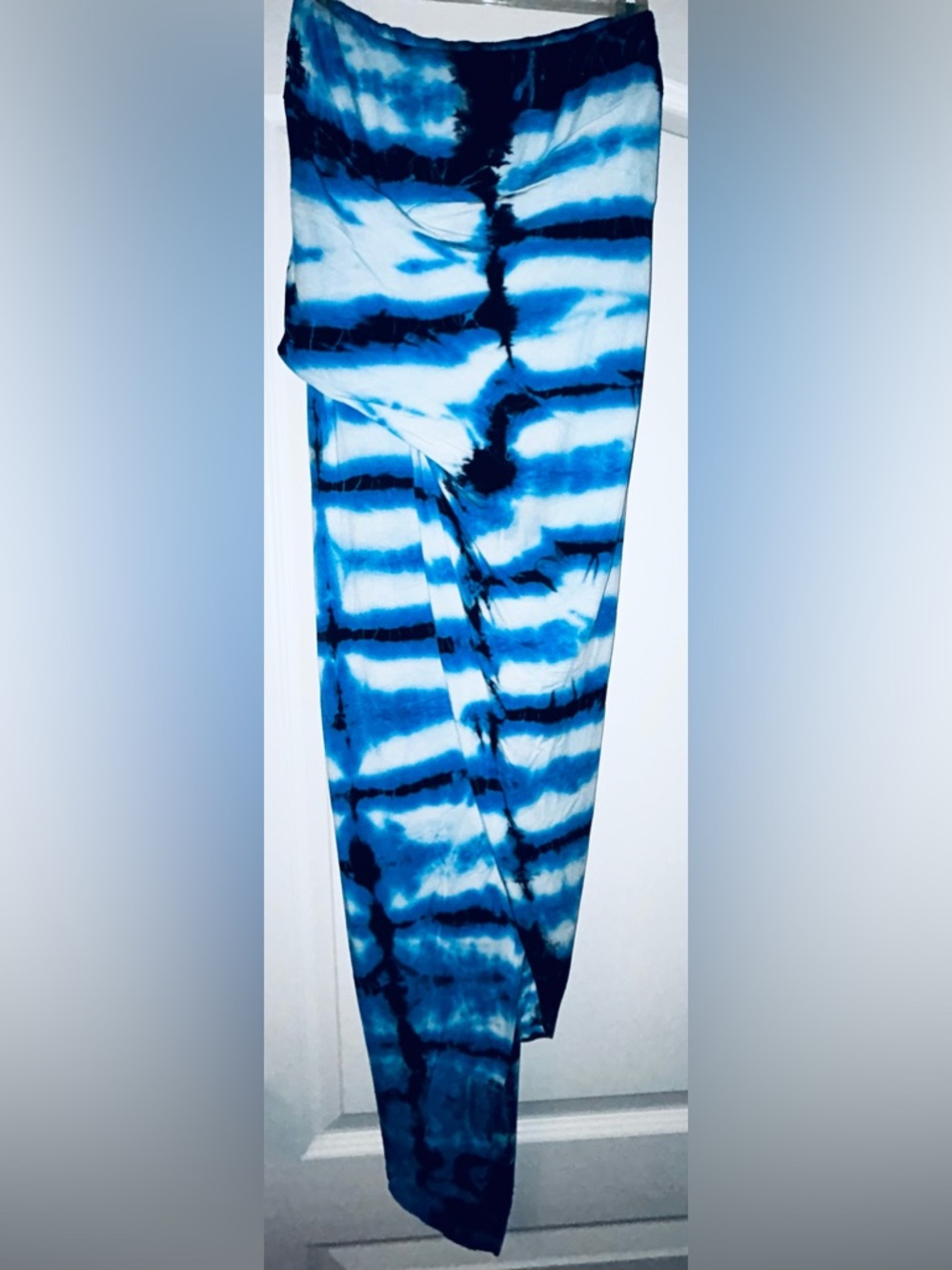 Young Fabulous & Broke Blue and White Tie-Dye Convertible Skirt (Dress to Skirt)